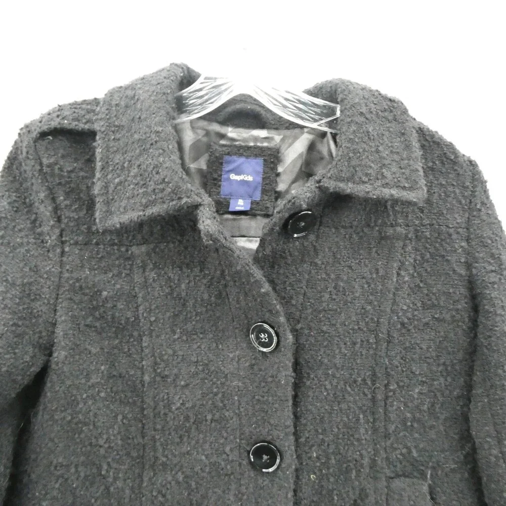 Gap Kids Overcoat Girls XL Size 12 Black Button Up School Preppy Going Out Youth